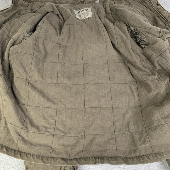 Levi's - Gill Trucker-Field Jacket Men's Large Zip Button Olive Insulated Y2K - Picture 12 of 15